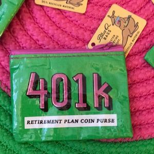 Blue Q Funny 401K Coin Purse BRAND NEW ☆with the 🏷tags!